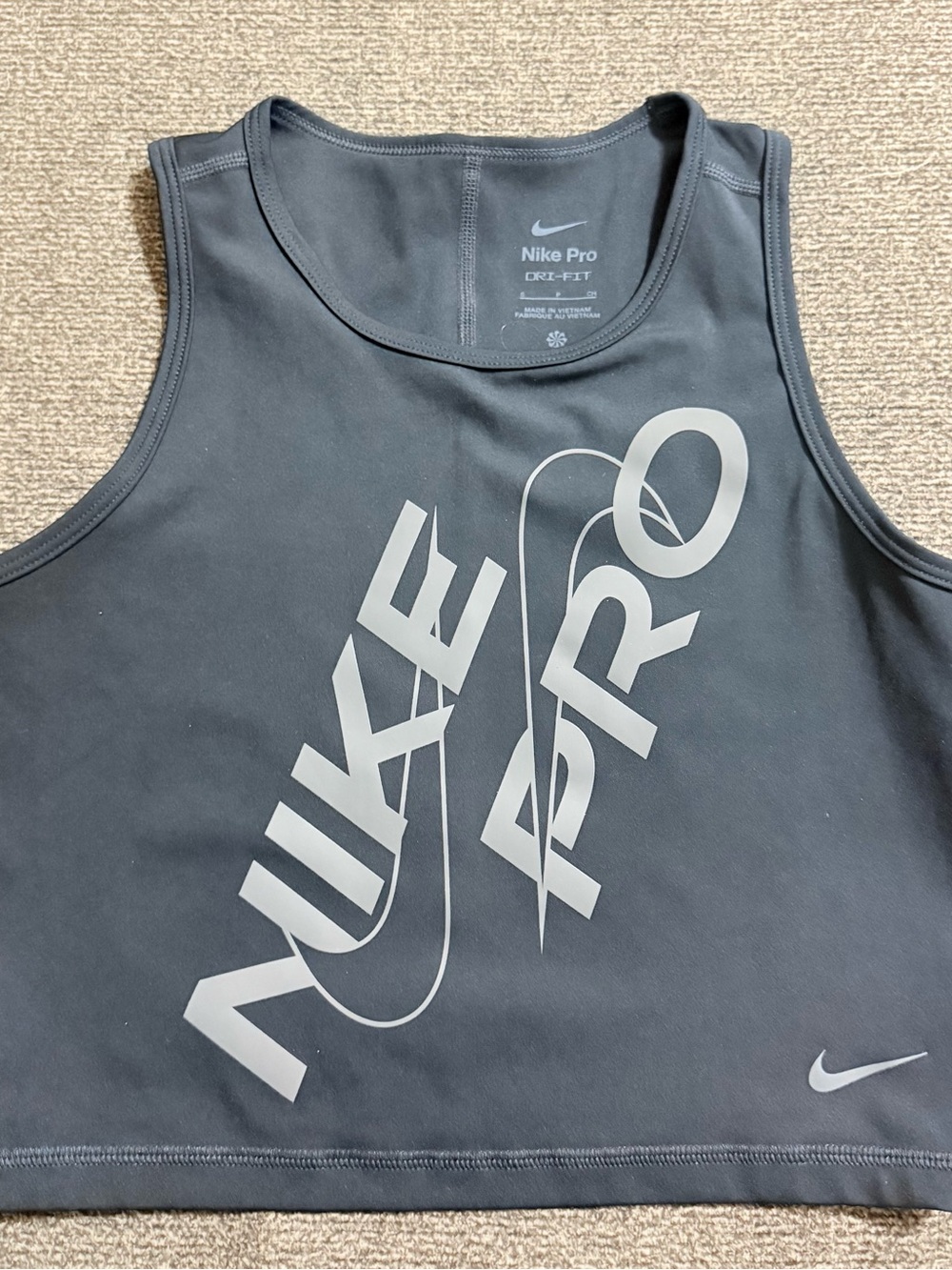 Nike Pro Black & Gray Dri-FIT Crop Sports Bra